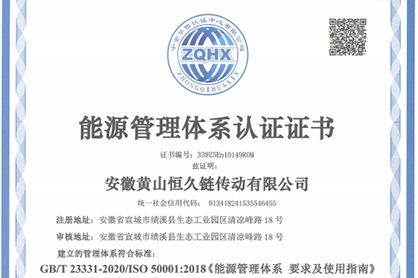 Huangshan Hengjiu a passé avec succès l'audit de surveillance de son système de gestion de l'énergie.